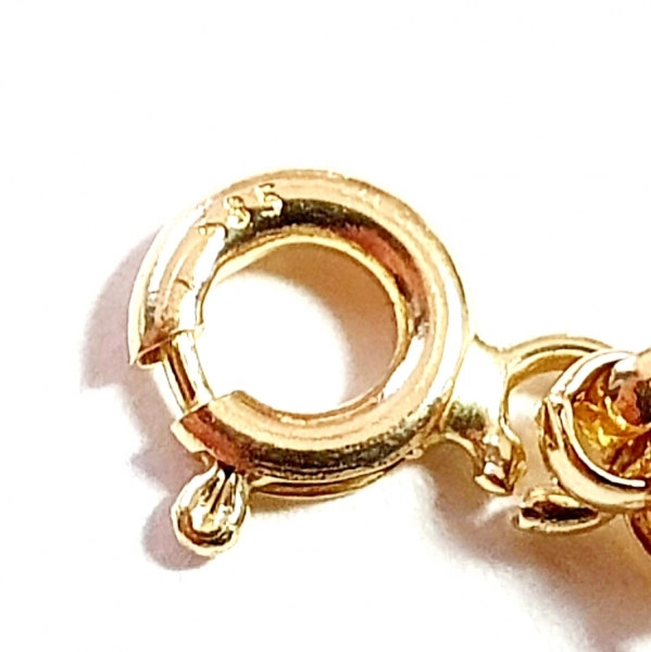 585/-14K GELBGOLD KINDERARMBAND MIT PLATTE türkische Auge, für Gravur geeignet