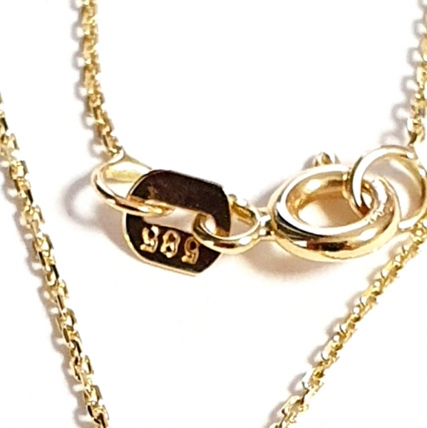 585/-14K GOLD Collier mit citrinfarbenem Bergkristall