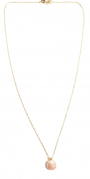 585/-14K GOLD Collier mit citrinfarbenem Bergkristall