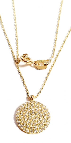 585/-14K GOLD Collier mit bezaubernden Zirkonia bestückt