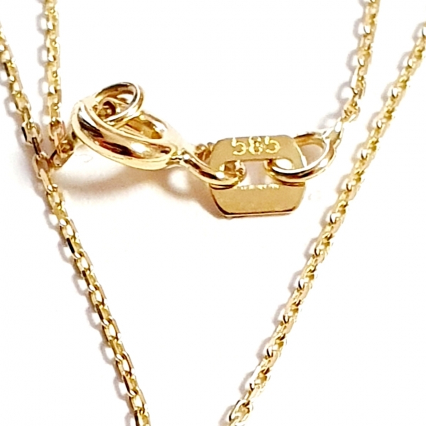 585/-14K GOLD Collier mit bezaubernden Zirkonia bestückt