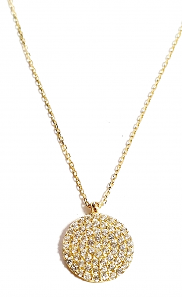 585/-14K GOLD Collier mit bezaubernden Zirkonia bestückt
