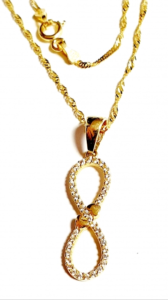 GOLDKETTE 585/-14K MIT ECHTEM 585/-14K UNENDLICHKEITSZEICHEN ANHÄNGER