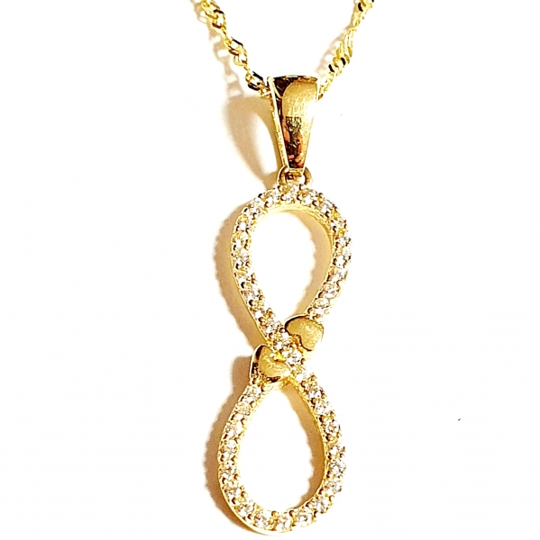 GOLDKETTE 585/-14K MIT ECHTEM 585/-14K UNENDLICHKEITSZEICHEN ANHÄNGER