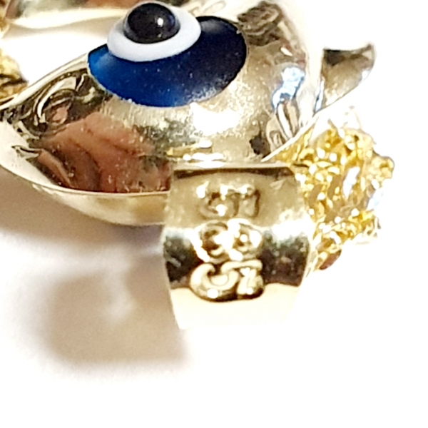 GOLDKETTE 585(14K)MIT ECHTEM 585 (14K) ANHÄNGER DELPHIN NAZAR