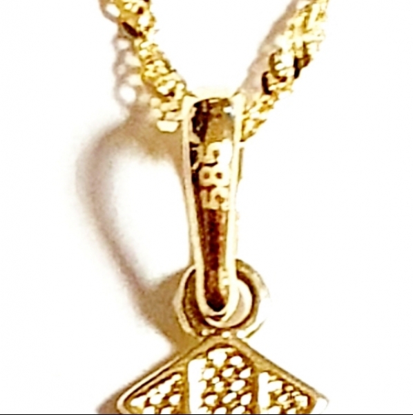MASSIV ECHTE GOLDKETTE 585 (14K) MIT ECHTEM 585 (14K) KREUZANHÄNGER