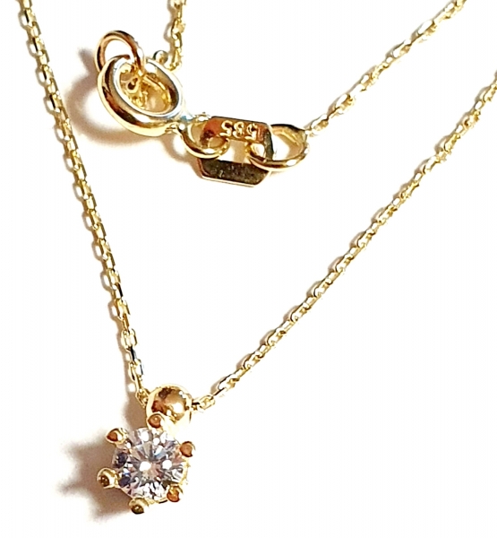 585/-14K GOLD Collier mit wunderschönem ZIRKONIA bestückt