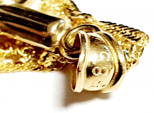 MASSIV ECHTE GOLDKETTE 585 (14K) MIT ECHTEM 585 (14) KREUZANHÄNGER
