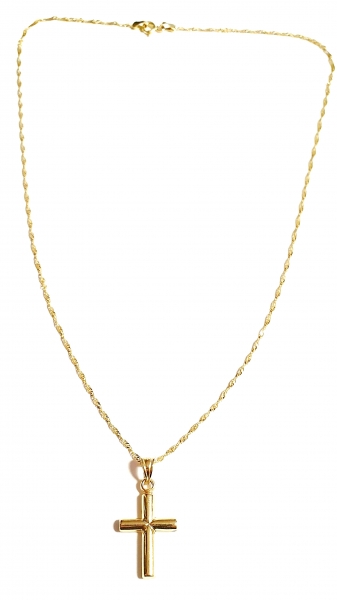 MASSIV ECHTE GOLDKETTE 585 (14K) MIT ECHTEM 585 (14) KREUZANHÄNGER