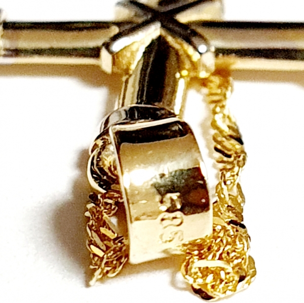 GOLDKETTE 585 (14K) MIT ECHTEM 585 (14K) KREUZANHÄNGER