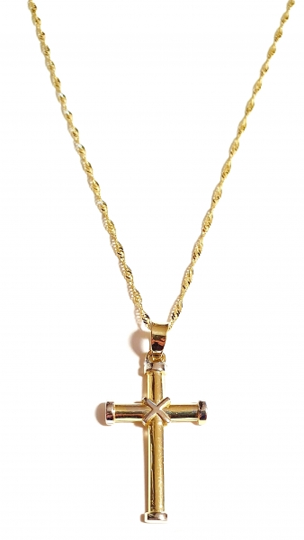GOLDKETTE 585 (14K) MIT ECHTEM 585 (14K) KREUZANHÄNGER