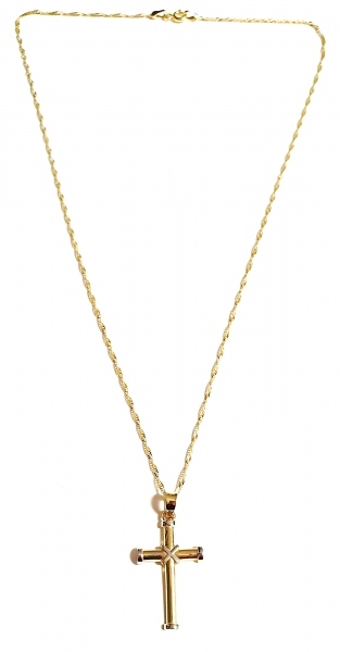 GOLDKETTE 585 (14K) MIT ECHTEM 585 (14K) KREUZANHÄNGER