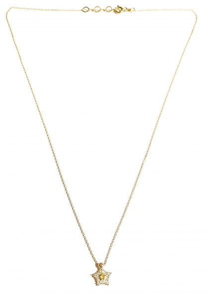 585/-14K GOLD magischer STERN Gold Collier mit lupenreinen Zirkonia bestückt