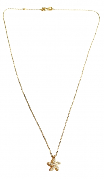585/-14K GOLD magischer SEESTERN Gold Collier