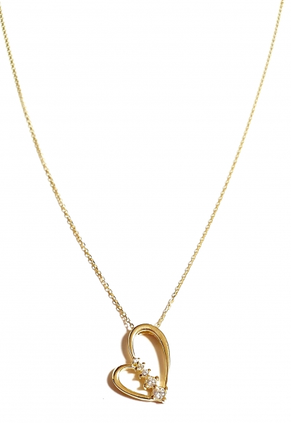 585/-14K GOLD HERZ Collier wirklich bezaubernd
