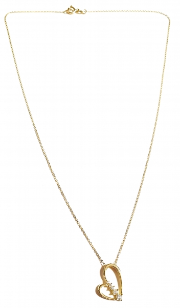 585/-14K GOLD HERZ Collier wirklich bezaubernd