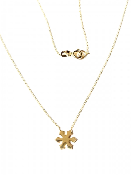 585/-14K GELBGOLD Collierkettchen mit feiner Schneeflocke