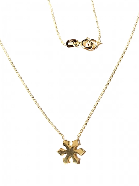 585/-14K GELBGOLD Collierkettchen mit feiner Schneeflocke