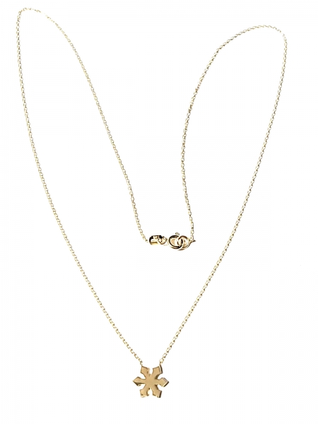 585/-14K GELBGOLD Collierkettchen mit feiner Schneeflocke