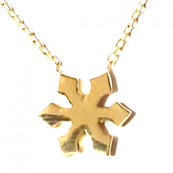 585/-14K GELBGOLD Collierkettchen mit feiner Schneeflocke
