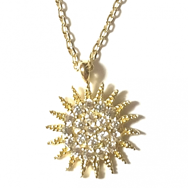 585/-14K GOLD schöner SONNEN Gold Collier